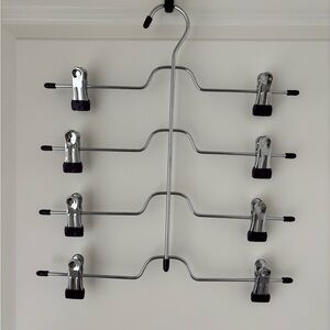 4-Tier Clothes Hanger for Skirts Pants, Adjustable Non Slip Clips